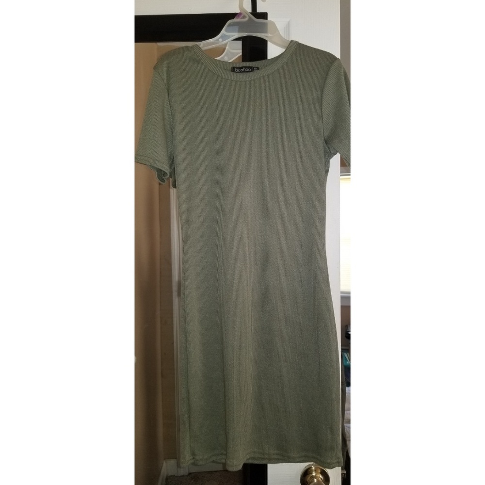 Short olive green dress